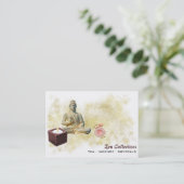 *~* Zen Buddha Candle Tea Lotus Gold Visitekaartje (Staand voorkant)