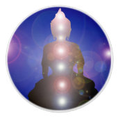 Zen Buddha & Chakra Meditation Keramische Knop (Voorkant)