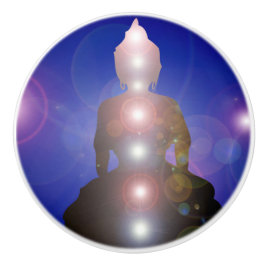Zen Buddha & Chakra Meditation Keramische Knop