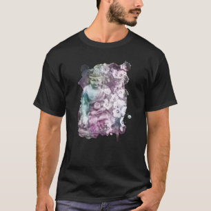 *~* Zen Buddha Flowers Pastel Black Mannen T-shirt