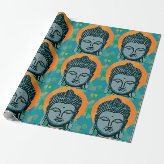 Zen Buddha Head Cadeaupapier (Uitgerold)