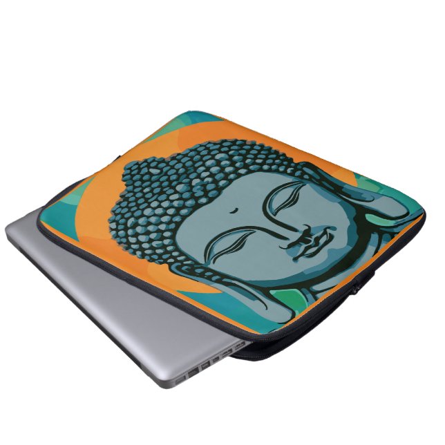 Zen Buddha Head Laptop Sleeve (Voorkant onderkant)