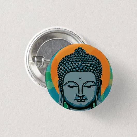 Zen Buddha Head Ronde Button 3,2 Cm (Voorkant /achterkant)