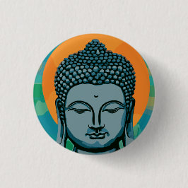 Zen Buddha Head Ronde Button 3,2 Cm