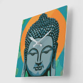 Zen Buddha Head Vierkante Klok (Hoek)