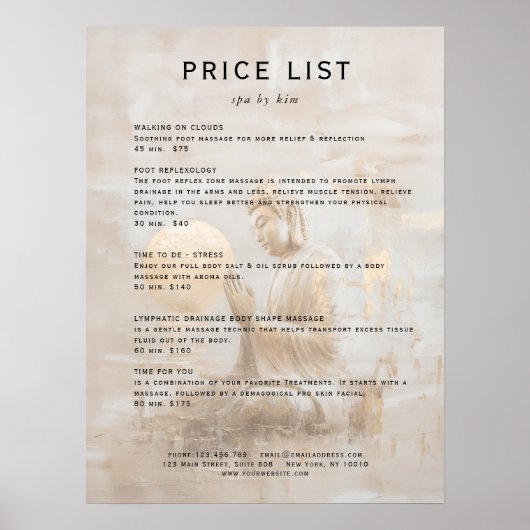 Zen Buddha Healing Spa Salon  Poster (Voorkant)