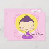 Zen Buddha "Liefde en Vrede" Briefkaart (Voorkant / Achterkant)