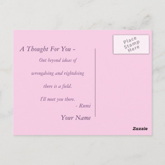 Zen Buddha "Liefde en Vrede" Briefkaart (Achterkant)