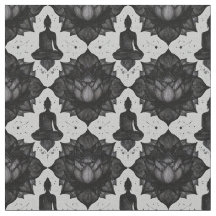 Zen Buddha Lotus Fabric