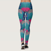 Zen Buddha Lotus Green Pattern Yoga Art Leggings (Achterkant)