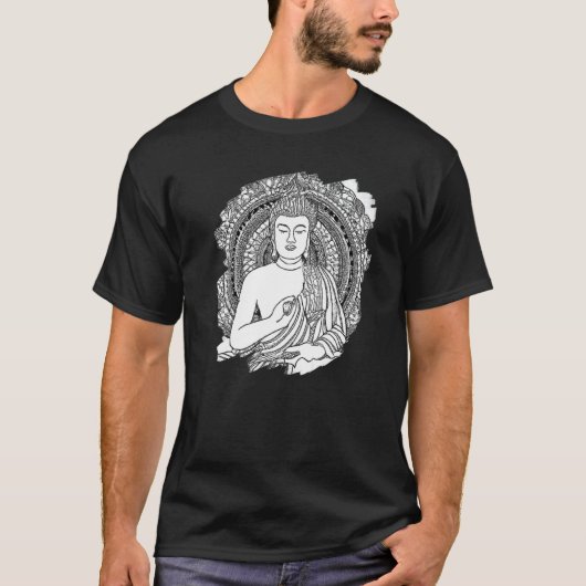 Zen Buddha Mandala Spiritual Asian Style Meditatio T-shirt (Voorkant)
