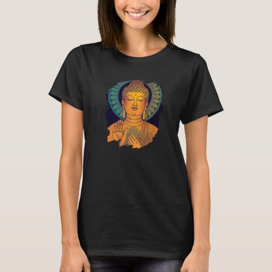 Zen Buddha Mandala Spiritual Asian Style Meditatio T-shirt (Voorkant)