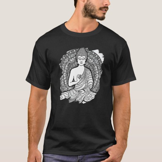 Zen Buddha Mandala Spiritual Asian Style Meditatio T-shirt (Voorkant)