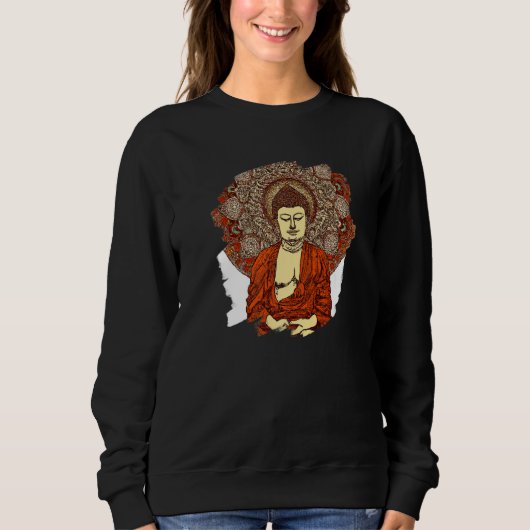 Zen Buddha Mandala Spiritual Asian Style Meditatio Trui (Voorkant)
