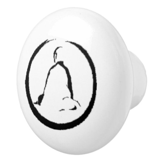 Zen Buddha Meditating Ceramic Pull Knob Keramische Knop (Rechts)