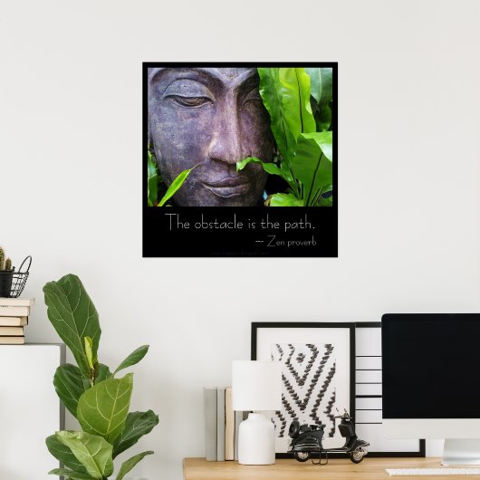 Zen Buddha Obstacle is het Poster van het pad (Thuiskantoor)
