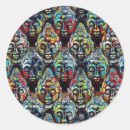 Zen Buddha Ronde Sticker (Voorkant)