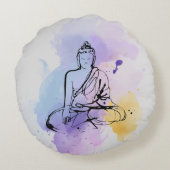 Zen Buddha Round Throw Pillow Rond Kussen (Achterkant)