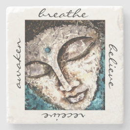 Zen Buddha Waterverf Art Stone Onderzetter