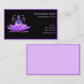 Zen Buddha Yoga Meditation Paarse Lotus Flower Visitekaartje (Voorkant / Achterkant)