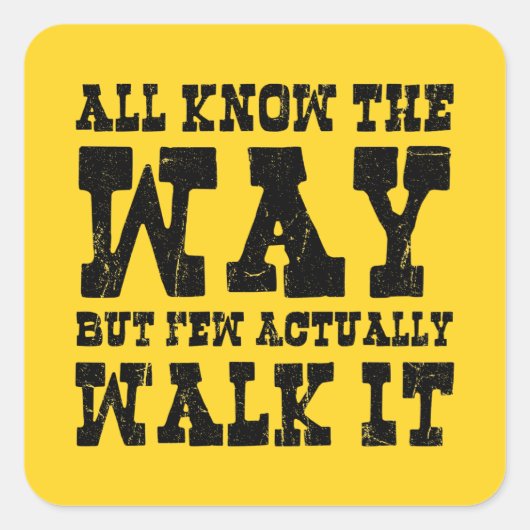 Zen Buddhism Spaghetti Westerne stijl Vierkante Sticker (Voorkant)