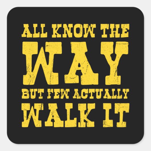 Zen Buddhism Spaghetti Westerne Style Square Stick Vierkante Sticker (Voorkant)