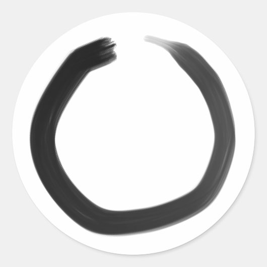 Zen Buddhist Enso Circle Ronde Sticker (Voorkant)