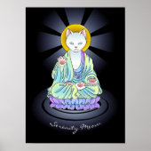 Zen Buddhist Serenity Meow Cat Poster (Voorkant)