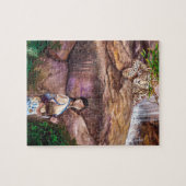 Zen Buddhist Tiger en aardbei Legpuzzel (Horizontaal)