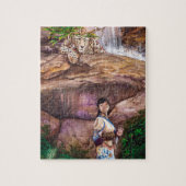 Zen Buddhist Tiger en aardbei Legpuzzel (Verticaal)