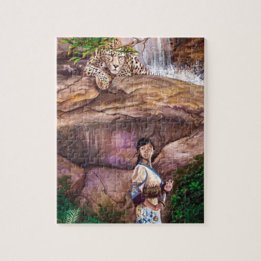 Zen Buddhist Tiger en aardbei Legpuzzel (Verticaal)