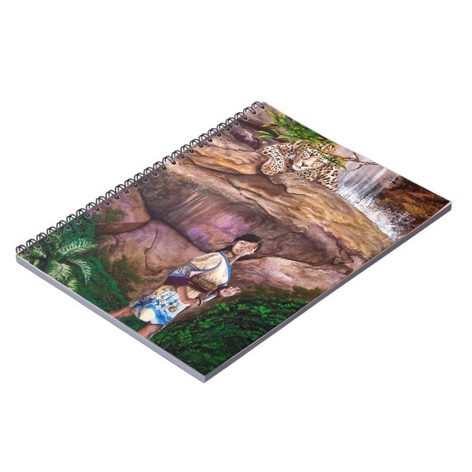 Zen Buddhist Tiger en aardbei Notitieboek (Linkerzijde)