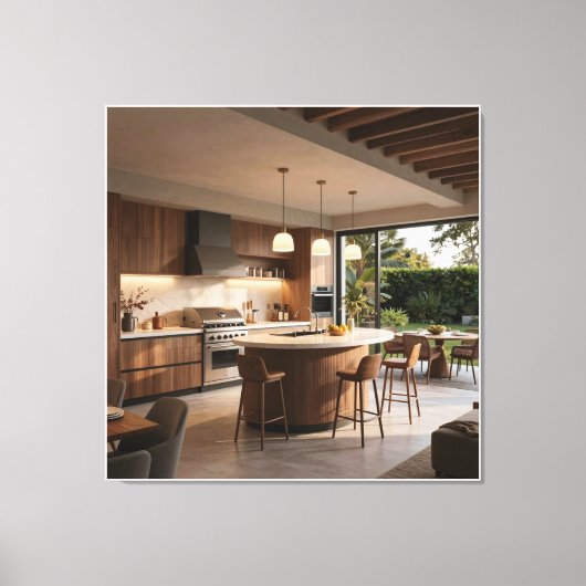 Zen Buitenkeuken Concept Canvas Afdruk (Voorkant)