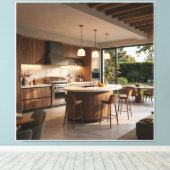 Zen Buitenkeuken Concept Canvas Afdruk (Insitu (Houten vloer))