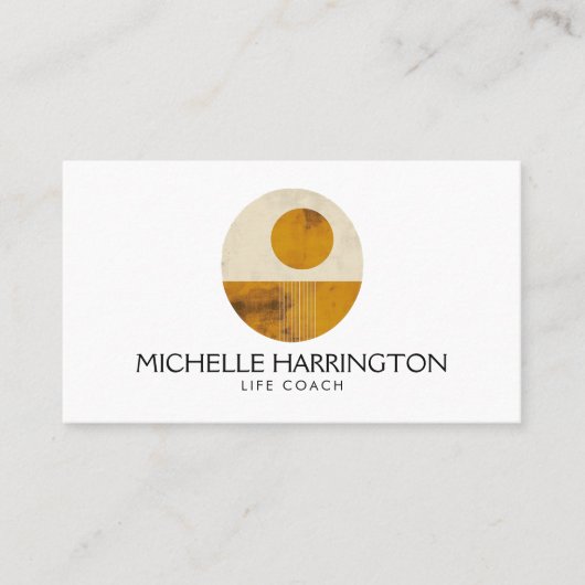 Zen Calm Midcentury Design Life Coaches, Yoga Visitekaartje (Voorkant)