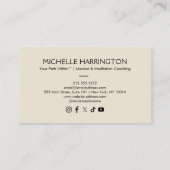 Zen Calm Midcentury Design voor Life Coaches, Yoga Visitekaartje (Achterkant)