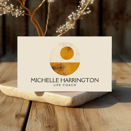 Zen Calm Midcentury Design voor Life Coaches, Yoga Visitekaartje