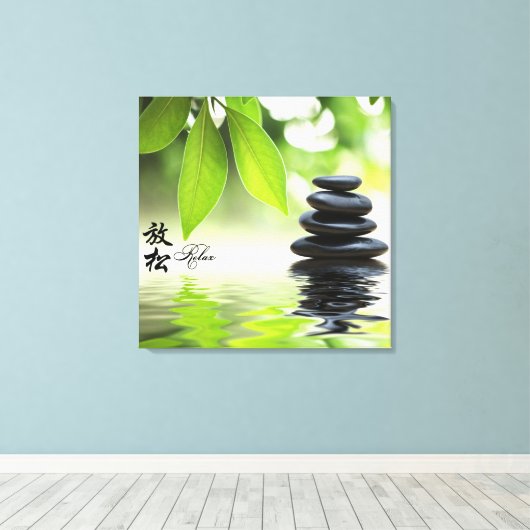 Zen Canvas Print met Chinese karakters. (Insitu (Houten vloer))