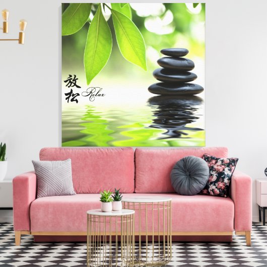 Zen Canvas Print met Chinese karakters. (Insitu (Woonkamer))