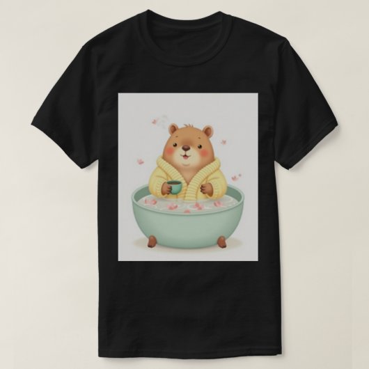 Zen Capybara Bad thee Liefhebber Ontspanning Spa S T-shirt (Design voorkant)