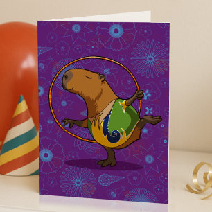 Zen Capybara Danser Grappige Ritmische Gymnastiek  Kaart