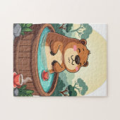 Zen Capybara Hottub Ontspanning - Chill Sfeer Legpuzzel (Horizontaal)