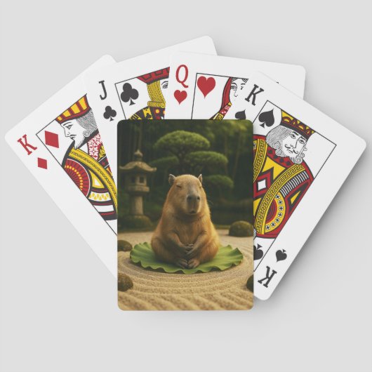 Zen Capybara Mediterende Speelkaarten (Achterkant)