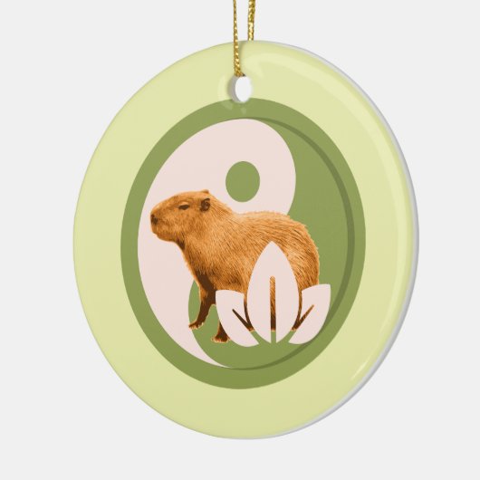Zen Capybara Yin Yang Keramisch Ornament (Links)