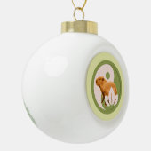 Zen Capybara Yin Yang Keramische Bal Ornament (Links)