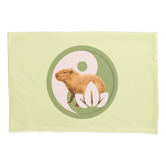 Zen Capybara Yin Yang Kussensloop (Voorkant)