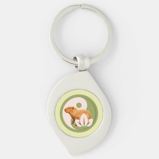 Zen Capybara Yin Yang Sleutelhanger (Voorkant)