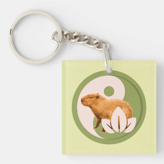 Zen Capybara Yin Yang Sleutelhanger (voorkant)