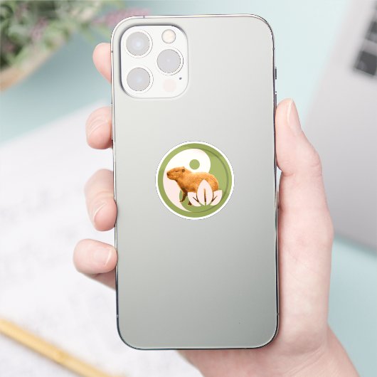 Zen Capybara Yin Yang Sticker (Telefoon)
