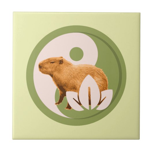 Zen Capybara Yin Yang Tegeltje (Voorkant)
